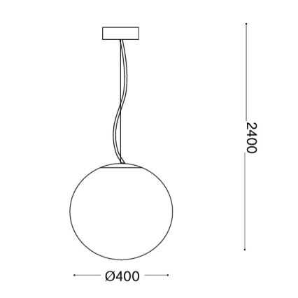 Ideal Lux - Suspension sur câble MAPA 1x E27/42W/230V Ø 40 cm, blanc