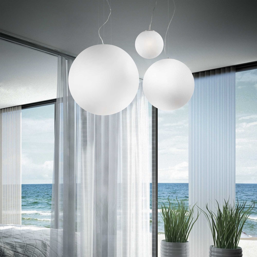 Ideal Lux - Suspension sur câble MAPA 1xE27/42W/230V Ø 30 cm blanche