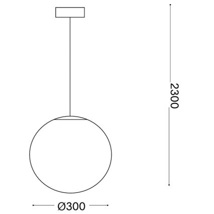 Ideal Lux - Suspension sur câble MAPA 1xE27/42W/230V Ø 30 cm blanche