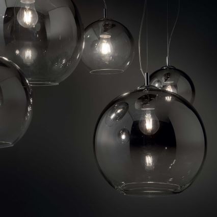 Ideal Lux - Suspension sur câble NEMO PLUS 5xE27/42W/230V chrome brillant/gris fumé