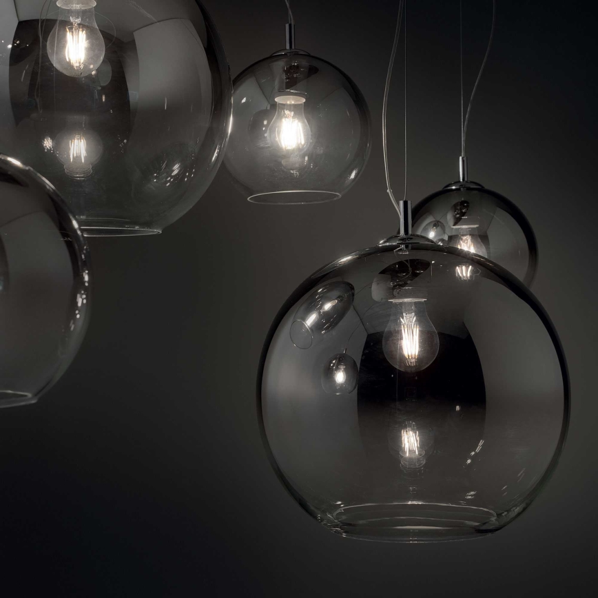 Ideal Lux - Suspension sur câble NEMO PLUS 5xE27/42W/230V chrome brillant/gris fumé