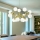 Ideal Lux - Suspension sur câble NODI 15xE14/28W/230V diam. 105 cm laiton/blanc