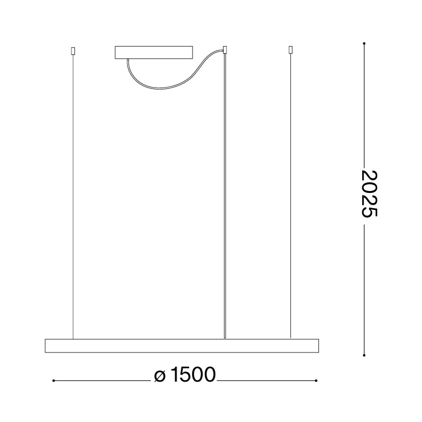 Ideal Lux - Suspension LED sur câble ORACLE SLIM LED 81 W / 230 V 3000 K IRC 90 Ø 150 cm dorée
