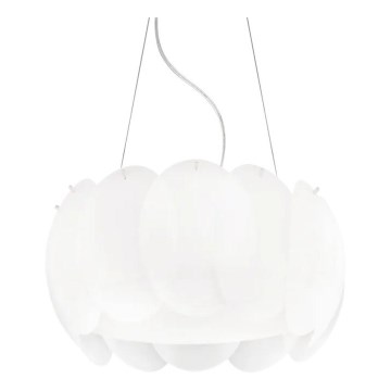 Ideal Lux - Suspension sur câble OVALINO 5xE27/60W/230V Ø 44 cm blanche