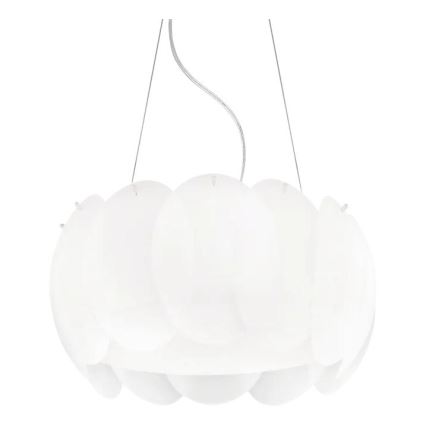 Ideal Lux - Suspension sur câble OVALINO 5xE27/60W/230V Ø 44 cm blanche