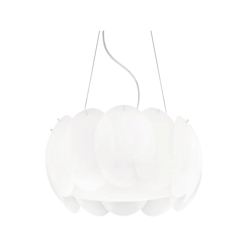 Ideal Lux - Suspension sur câble OVALINO 5xE27/60W/230V Ø 44 cm blanche