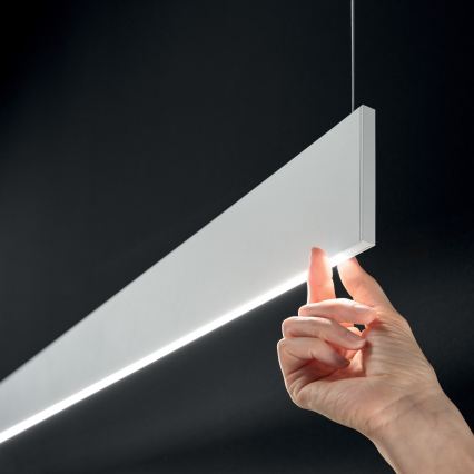 Ideal Lux - Suspension sur câble STEEL LED 24W 230V 3000K (IRC 90) 120 cm, blanc