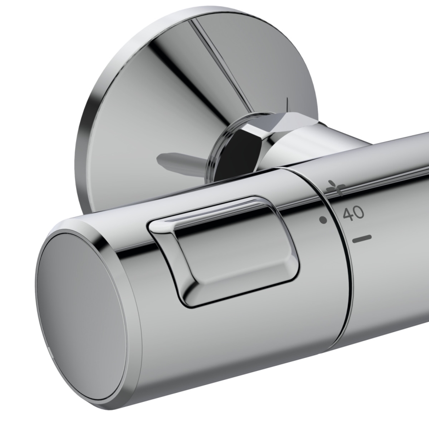 Ideal Standard A7208AA - Ensemble de douche avec mitigeur thermostatique CERATHERM T25, finition chrome brillant