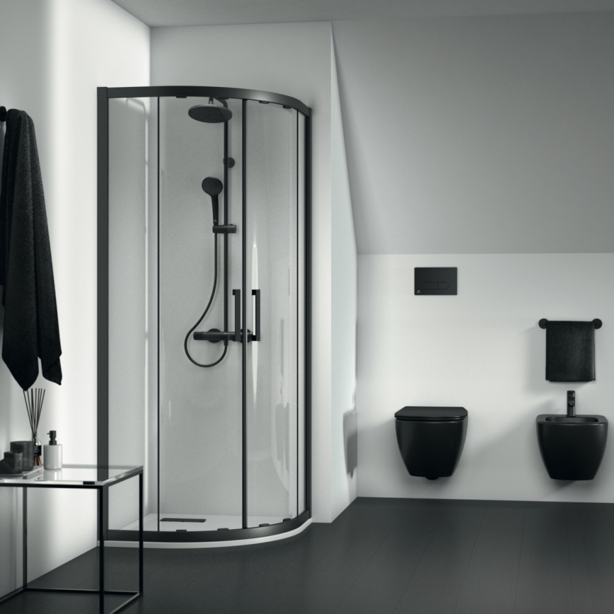 Ideal Standard A7545XG - Ensemble de douche avec mitigeur thermostatique CERATHERM T25 noir mat