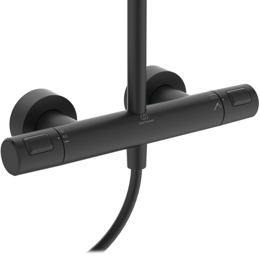 Ideal Standard A7545XG - Ensemble de douche avec mitigeur thermostatique CERATHERM T25 noir mat