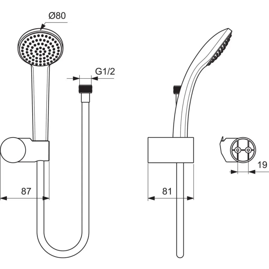 Ideal Standard B9506AA - Kit de douche IDEALRAIN chromé brillant