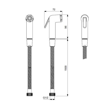 Ideal Standard BC180AA - Douchette hygiénique à main IDEALSPRAY 150 cm chrome brillant