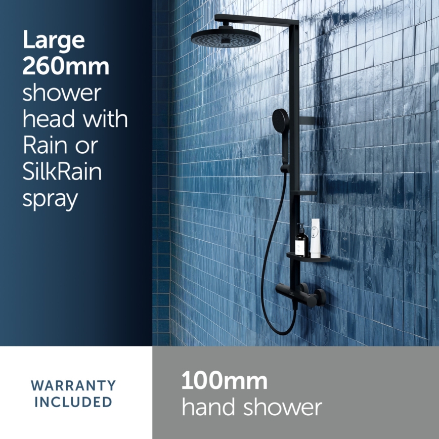 Ideal Standard BD583XG - Ensemble de douche avec mitigeur CERATHERM ALU+ noir mat