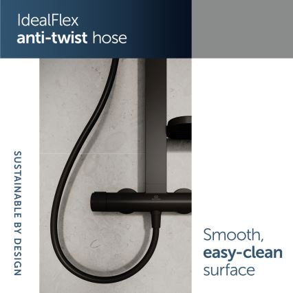 Ideal Standard BD583XG - Ensemble de douche avec mitigeur CERATHERM ALU+ noir mat