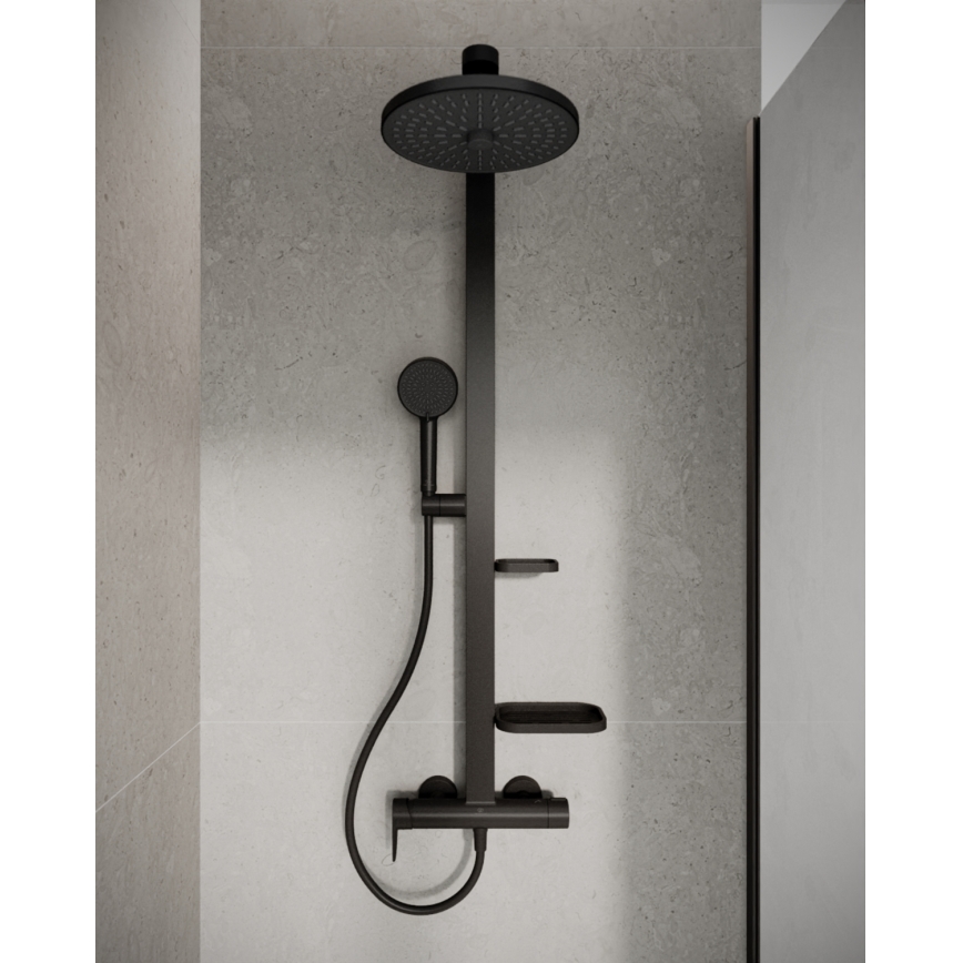 Ideal Standard BD584XG - Ensemble de douche avec mitigeur CERAFLOW ALU+ noir mat