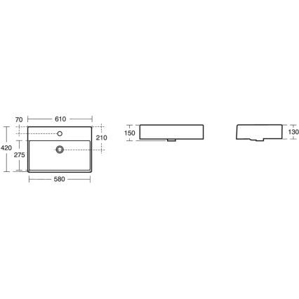 Ideal Standard K078101 - Vasque à poser STRADA 60x42 cm en céramique blanche