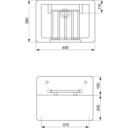 Ideal Standard S593901 - Lavabo mural DOURO 45,5 x 38 cm en céramique, blanc, avec grille de vidage