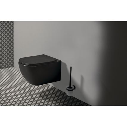 Ideal Standard T3546V3 - WC suspendu TESI en céramique avec abattant à fermeture douce, finition noire