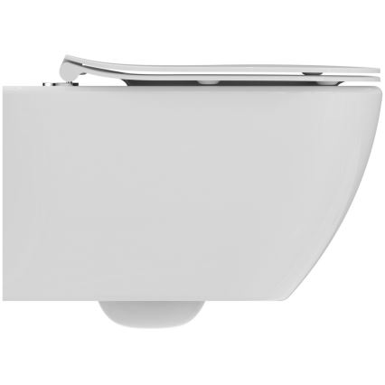 Ideal Standard T536001 - WC suspendu sans bride avec abattant à fermeture douce SoftClose TESI, céramique/blanc