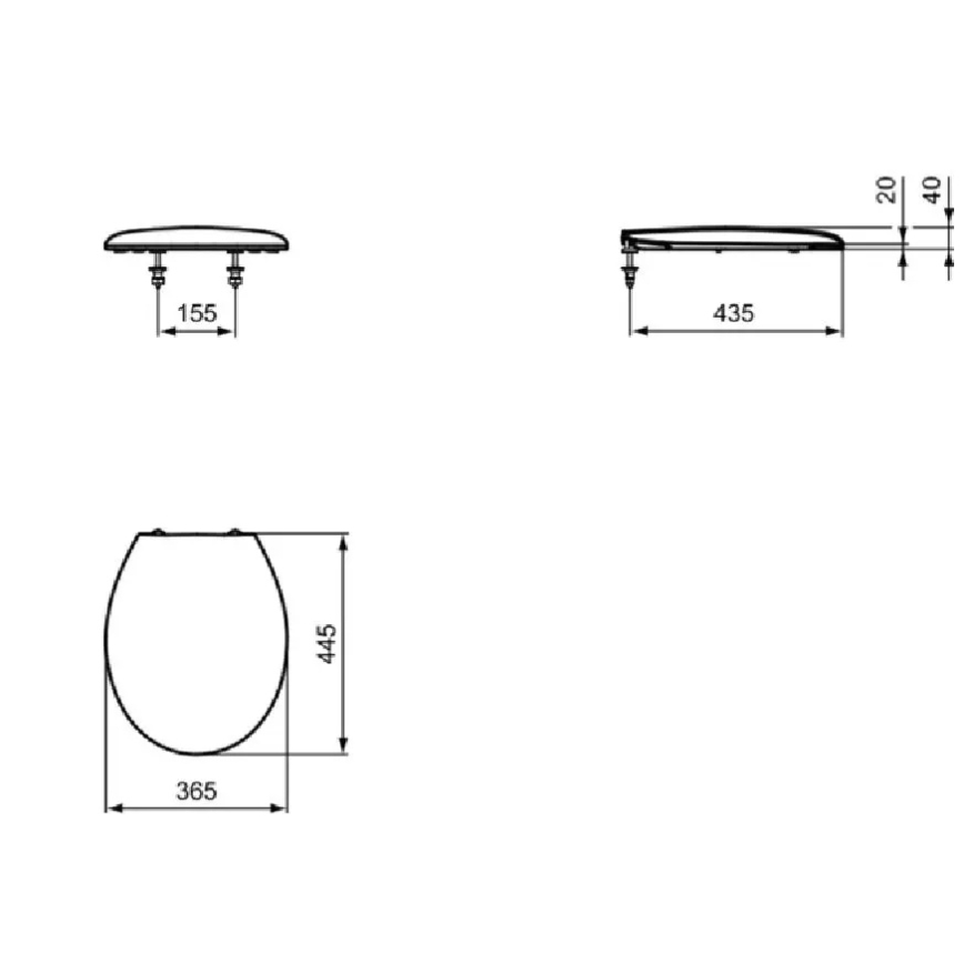 Ideal Standard W303801 - Siège de WC blanc