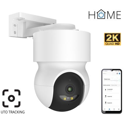 Caméra extérieure intelligente 2K avec capteur de mouvement 12V IP65 Wi‑Fi blanche