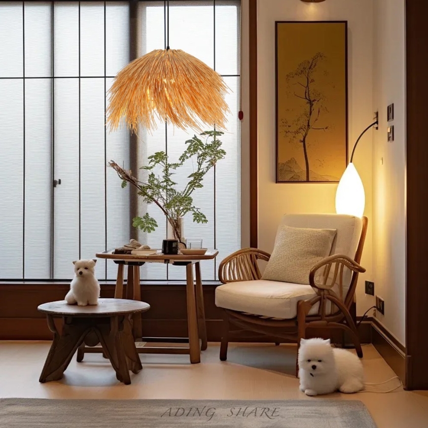 Suspension filaire NATURALEZA 1xE27/40W/230V d. 55 cm rotin