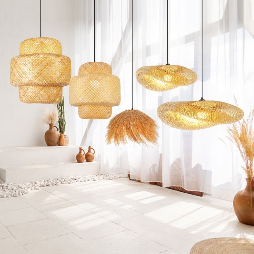 Suspension filaire NATURALEZA 1xE27/40W/230V d. 55 cm rotin