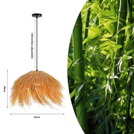 Suspension filaire NATURALEZA 1xE27/40W/230V d. 55 cm rotin