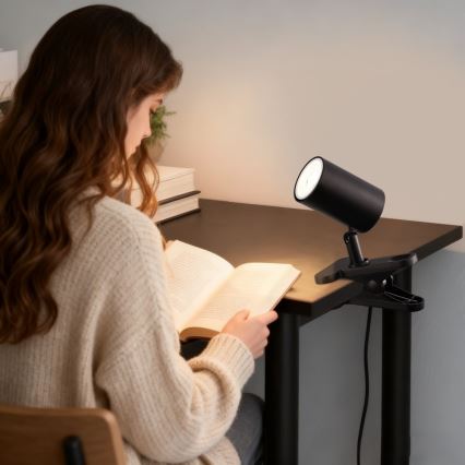 Lampe à pince PUNTO 1xGU10/9W/230V noire