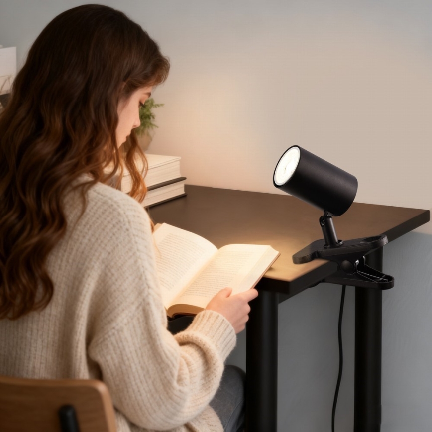 Lampe à pince PUNTO 1xGU10/9W/230V noire