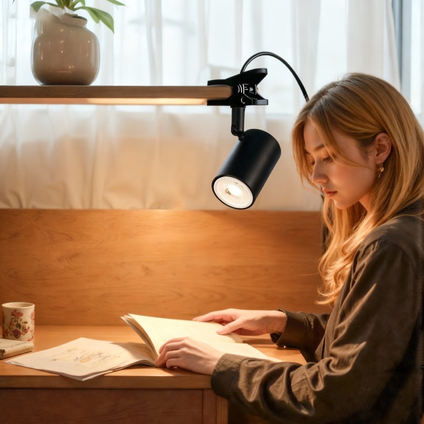 Lampe à pince PUNTO 1xGU10/9W/230V noire