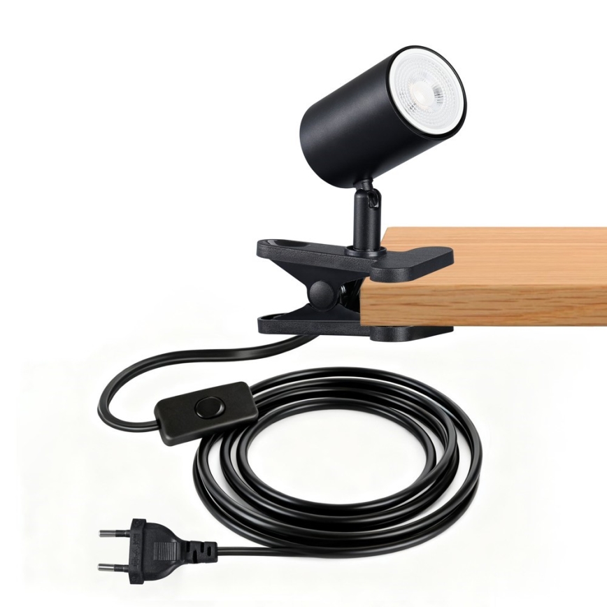 Lampe à pince PUNTO 1xGU10/9W/230V noire