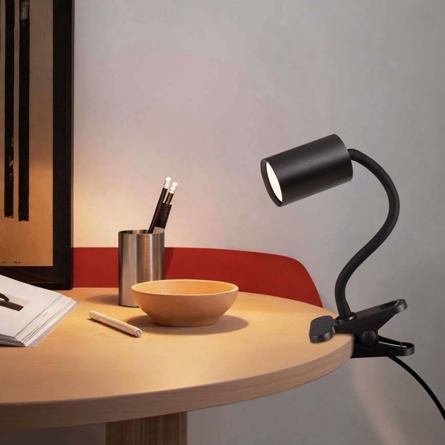 Lampe flexible à pince PUNTO 1xGU10/9W/230V noire