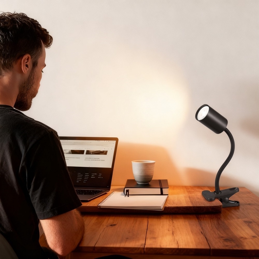 Lampe flexible à pince PUNTO 1xGU10/9W/230V noire