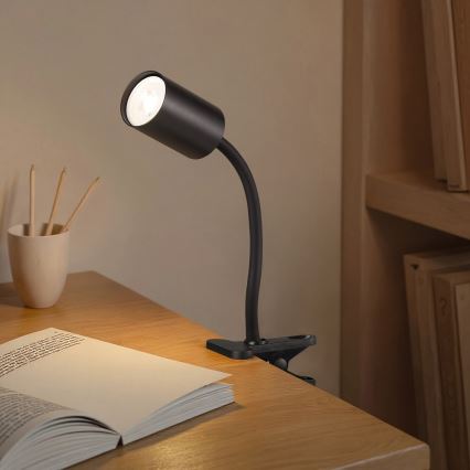 Lampe flexible à pince PUNTO 1xGU10/9W/230V noire