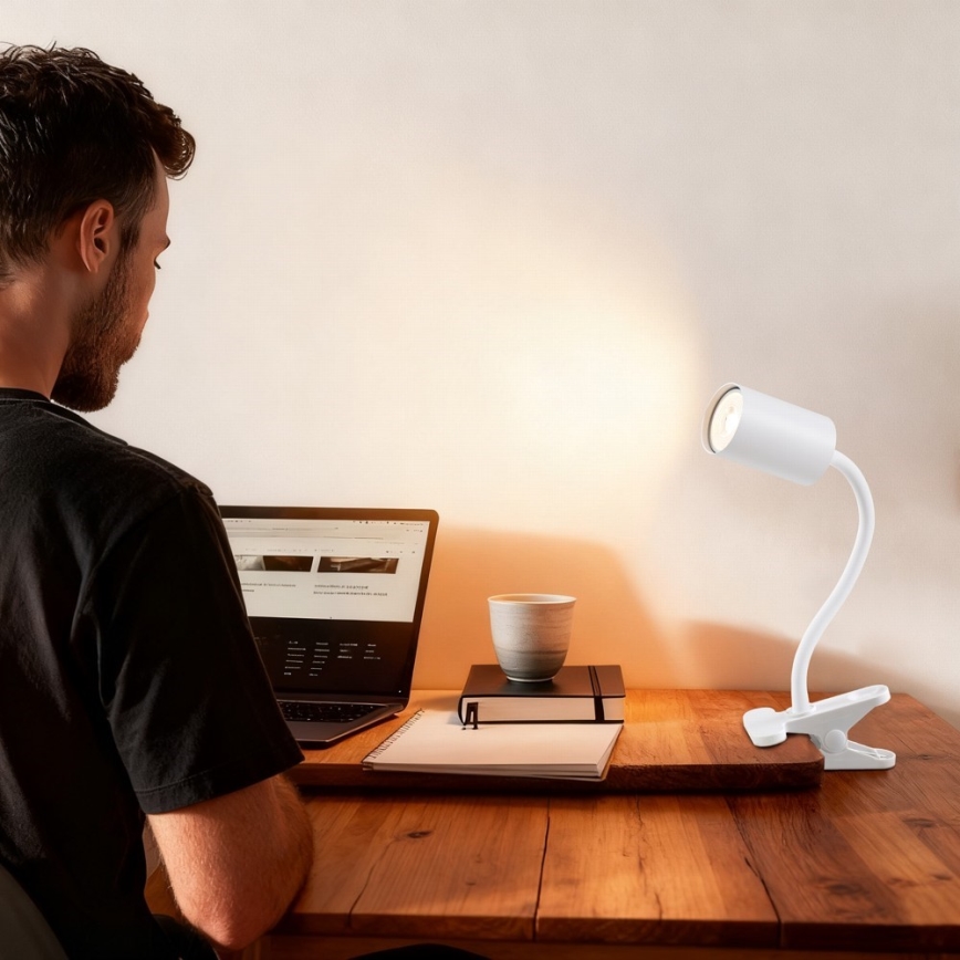 Lampe flexible à pince PUNTO 1xGU10/9W/230V blanche