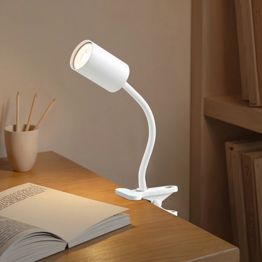 Lampe flexible à pince PUNTO 1xGU10/9W/230V blanche