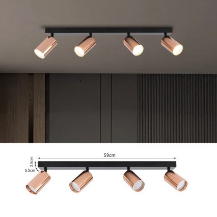 Spot PUNTO 4xGU10/9W/230V or rose