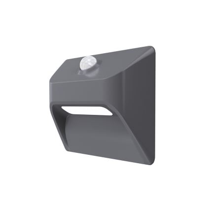 Immax 08309L - Luminaire d'escalier LED rechargeable avec détecteur de mouvement et capteur crépusculaire STEP LIGHT LED/0,3W/3,7V 2200 mAh IP53 gris