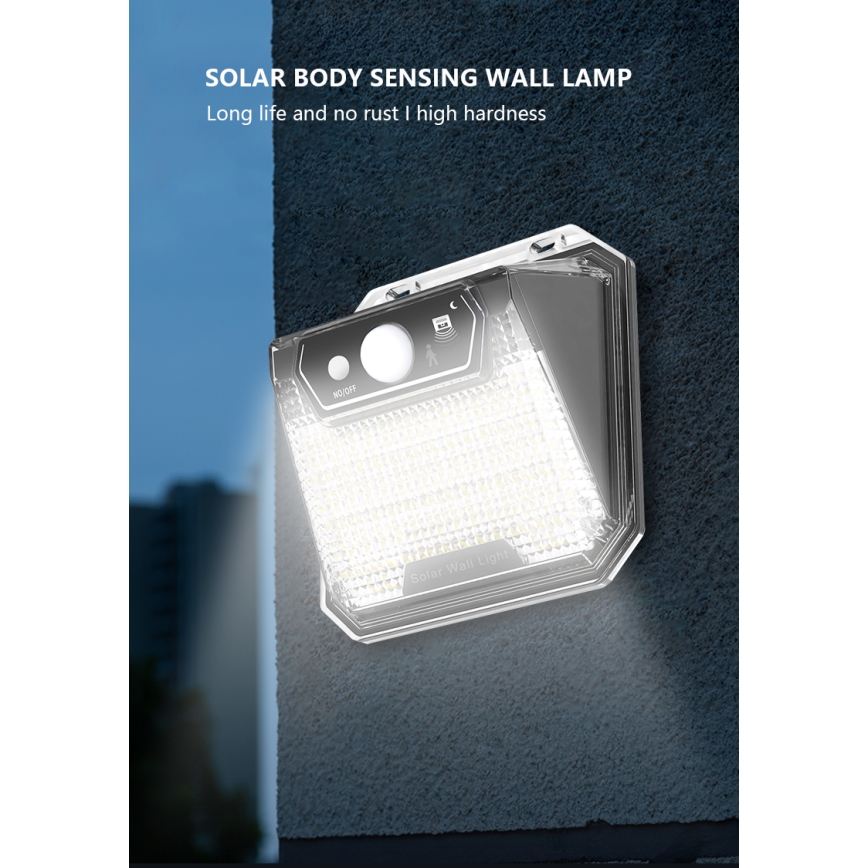 Applique murale solaire avec détecteur LED/3W/5,5V IP65 1200 mAh