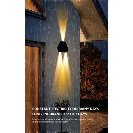 Applique murale solaire avec détecteur LED/2W/5V IP54 1300 mAh