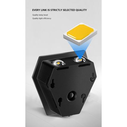 Applique murale solaire avec détecteur LED/2W/5V IP54 1300 mAh