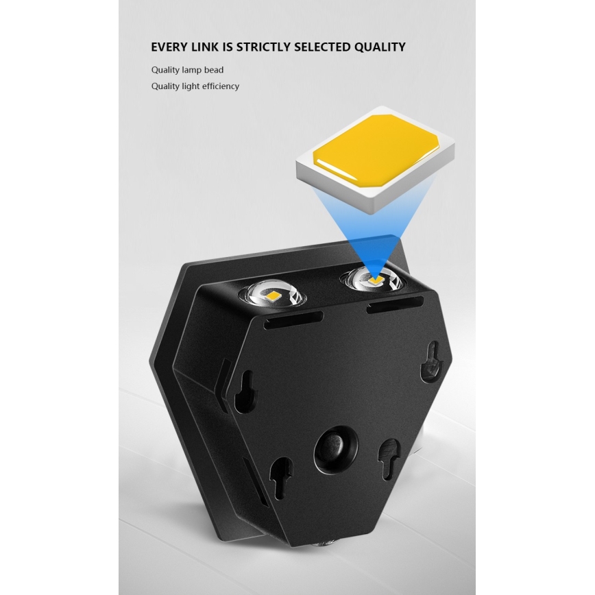 Applique murale solaire avec détecteur LED/2W/5V IP54 1300 mAh