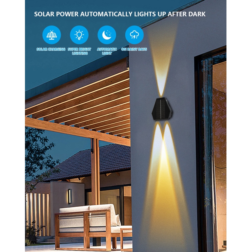 Applique murale solaire avec détecteur LED/2W/5V IP54 1300 mAh
