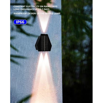 Applique murale solaire avec détecteur LED/2W/5V IP54 1300 mAh