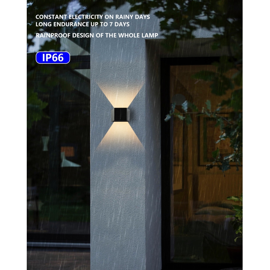 Applique murale solaire avec détecteur LED/2W/5V IP54 1300 mAh