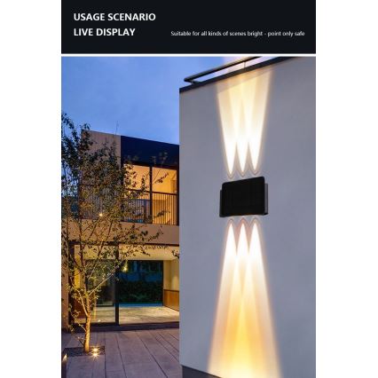 Luminaire solaire avec détecteur LED/2W/5V IP54