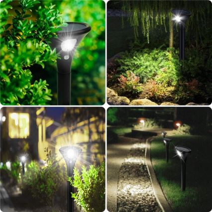Lampe solaire avec détecteur LED/1W/3,7V 6000K IP65 1500 mAh