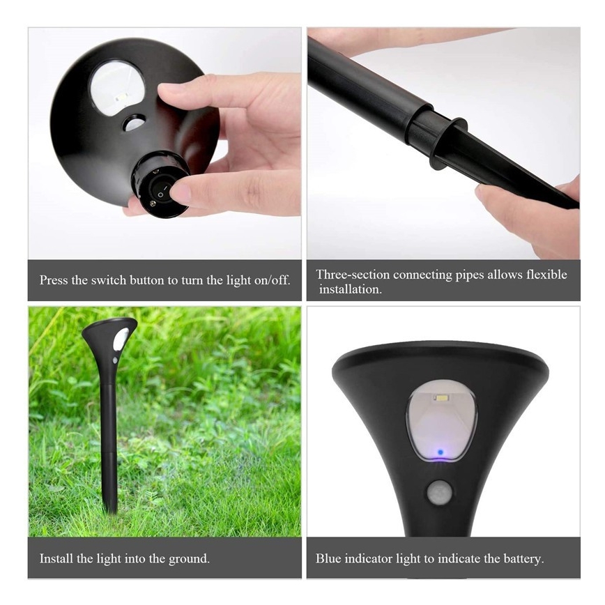 Lampe solaire avec détecteur LED/1W/3,7V 6000K IP65 1500 mAh