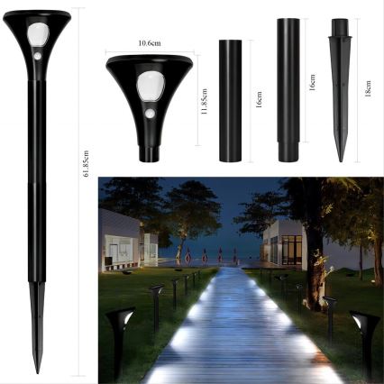 Lampe solaire avec détecteur LED/1W/3,7V 6000K IP65 1500 mAh
